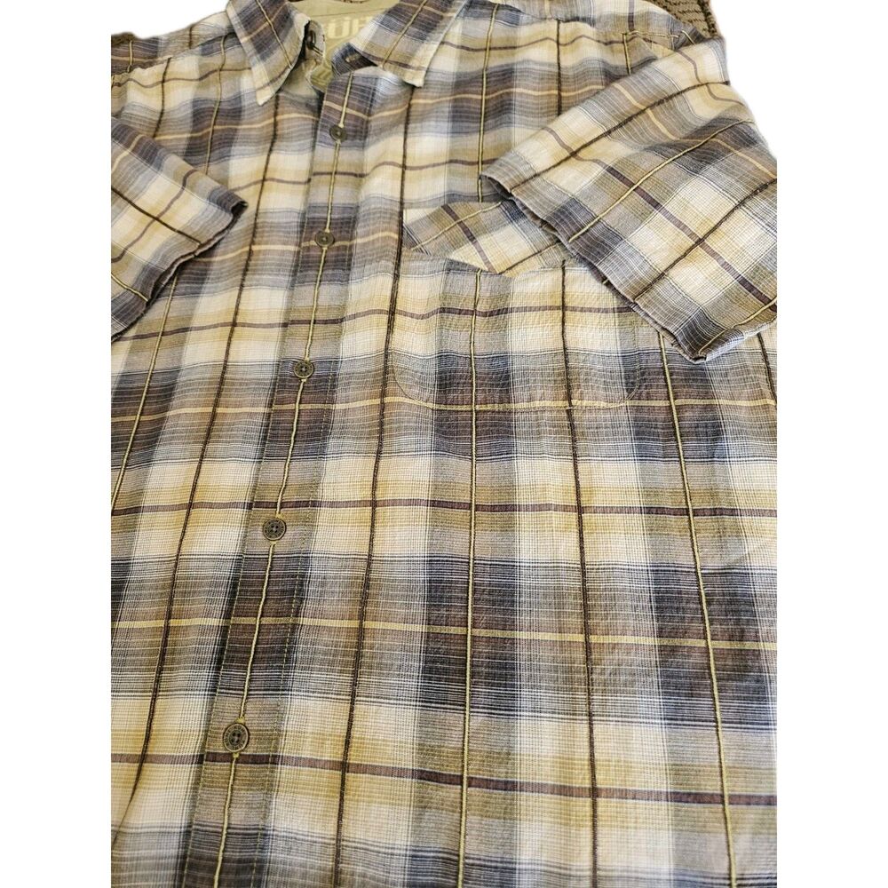 Kuhl Short Sleeve Shirt Men’s Large Plaid  Outdoor Hiking Gorpcore Quick Dry - Picture 3 of 8